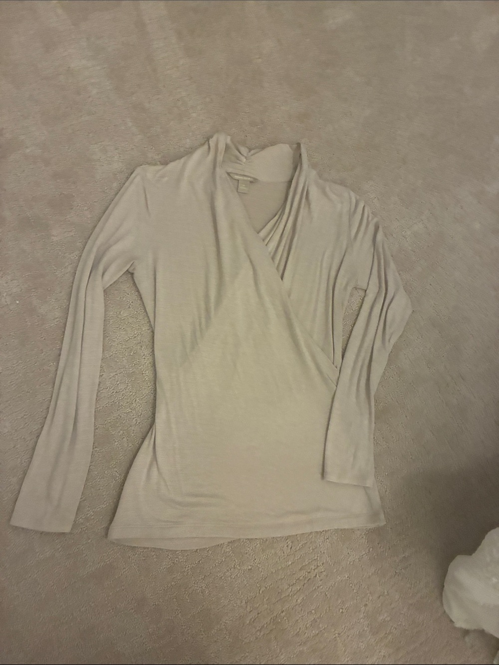 Banana Republic Light Beige Wrap-Style Top